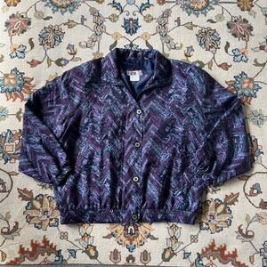 Vintage Silk Purple Chevron Women's Bomber Jacket